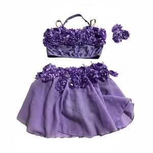 Glamour solo dance costume 2 piece purple lavender embellished LC-large child